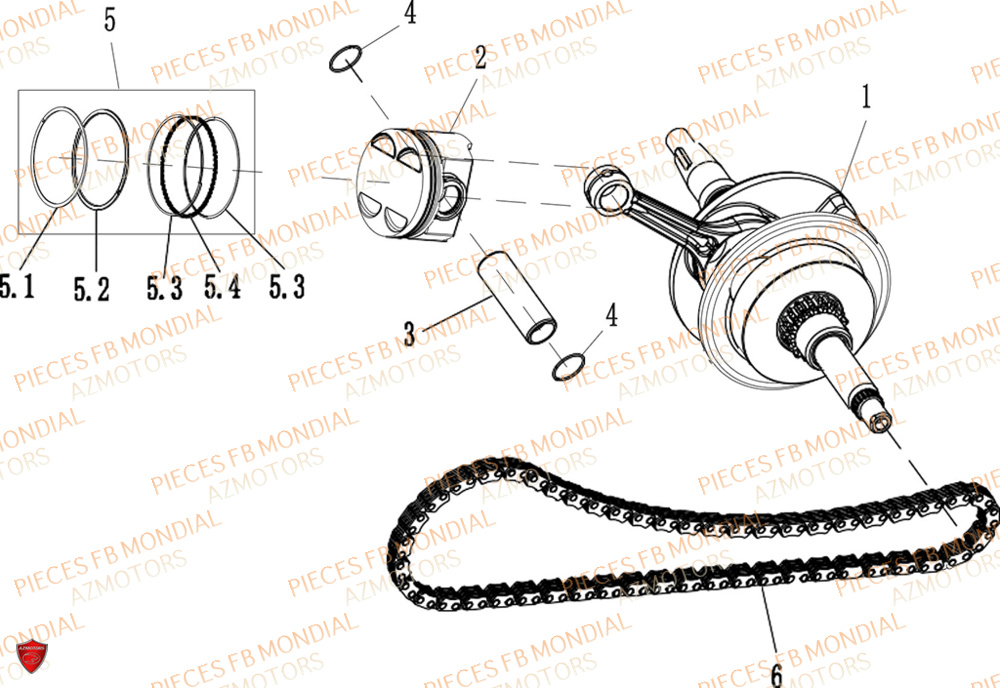 Vilebrequin FB MONDIAL Pieces IMOLA 125 CBS (2023)