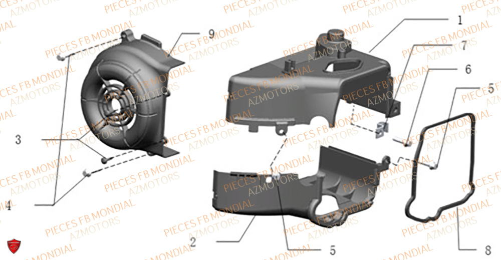 Cache Ventilateur FB MONDIAL Pieces IMOLA 50 EURO 5