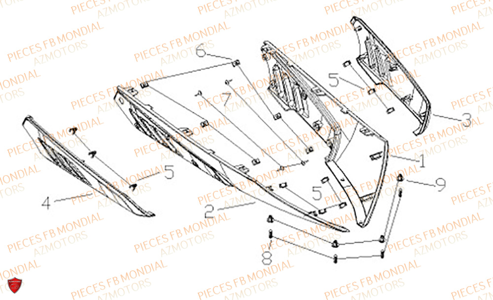 Carenages Lateraux FB MONDIAL Pieces IMOLA 50 EURO 5