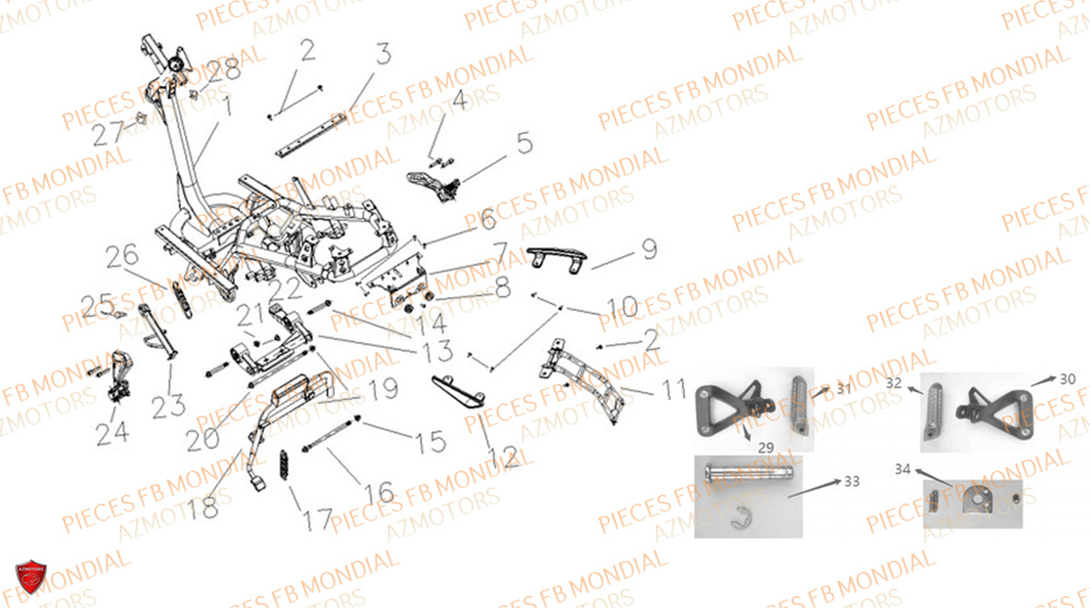 Chassis FB MONDIAL Pieces IMOLA 50 EURO 5