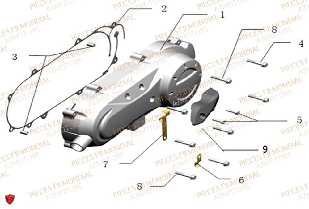 Couvre Carter Gauche FB MONDIAL Pieces IMOLA 50 EURO 5