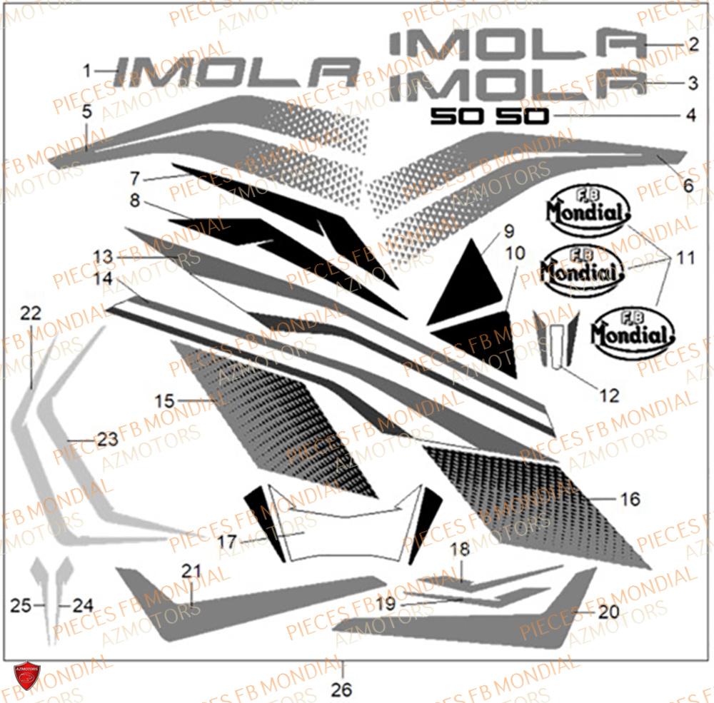 Decors Blanc FB MONDIAL Pieces IMOLA 50 EURO 5