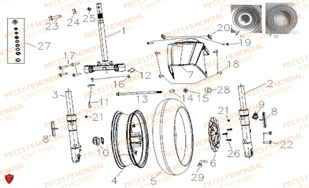 Roue Avant FB MONDIAL Pieces IMOLA 50 EURO 5