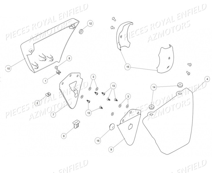 148396/B - VIS  (Royal Enfield) VENDU A L UNITE pour CACHE LATEREAUX de INTERCEPTOR 650