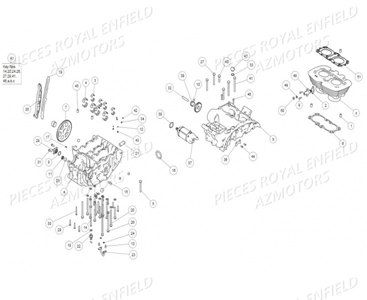 CARTER MOTEUR CYLINDRE ROYAL ENFIELD INTERCEPTOR 650