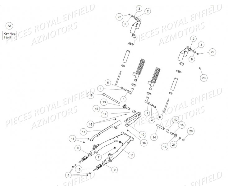 ENSEMBLE SUSPENSION AR ROYAL ENFIELD INTERCEPTOR 650