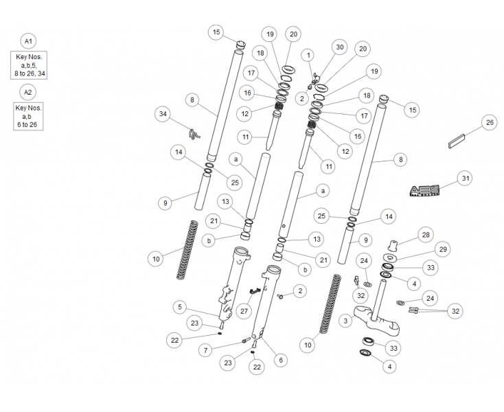 147617/A - VIS HEX M6X14  (Royal Enfield) pour ENSEMBLE SUSPENSION AVANT de INTERCEPTOR 650