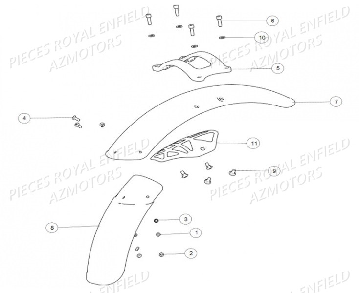 Garde Boue Av ROYAL ENFIELD Pieces ROYAL_ENFIELD INTERCEPTOR 650 TWIN (E4) (2019)


