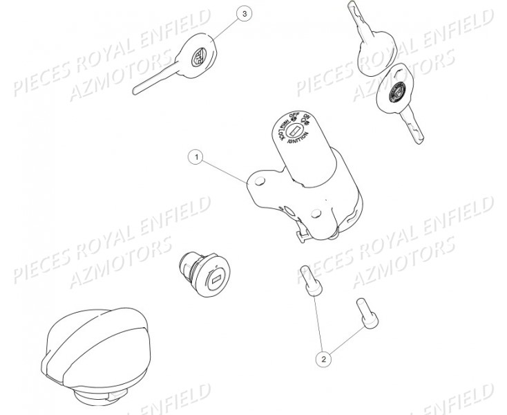 Kit Serrure ROYAL ENFIELD Pieces ROYAL_ENFIELD INTERCEPTOR 650 TWIN (E4) (2019)

