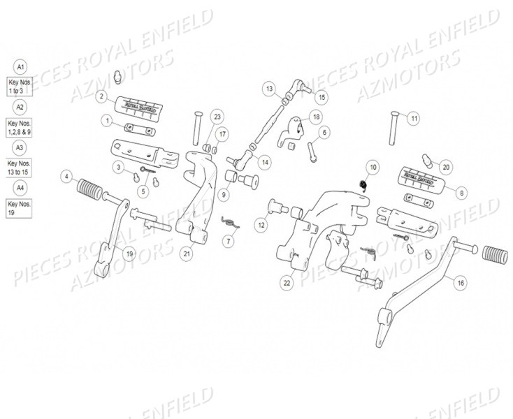 586045/A - GOUPILLE  (Royal Enfield) pour REPOSE PIED AV de INTERCEPTOR 650