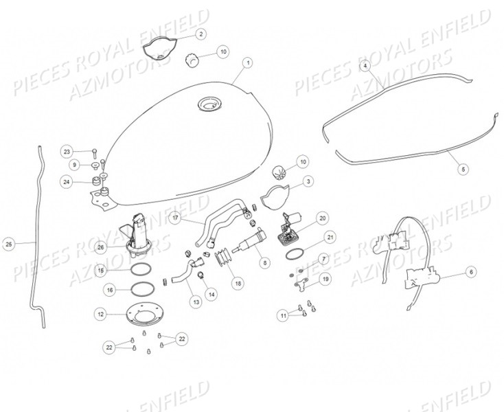 RESERVOIR ROYAL ENFIELD Pieces ROYAL ENFIELD INTERCEPTOR 650 TWIN (E4) (2019)