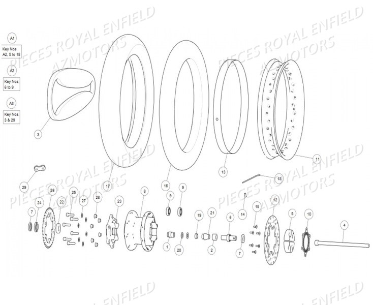 ROUE_ARRIERE ROYAL ENFIELD Pieces ROYAL ENFIELD INTERCEPTOR 650 TWIN (E4) (2019)