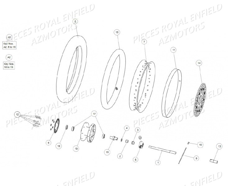 ROUE_AVANT ROYAL ENFIELD Pieces ROYAL ENFIELD INTERCEPTOR 650 TWIN (E4) (2019)