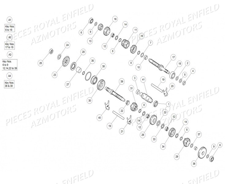 TRANSMISSION ROYAL ENFIELD Pieces ROYAL ENFIELD INTERCEPTOR 650 TWIN (E4) (2019)