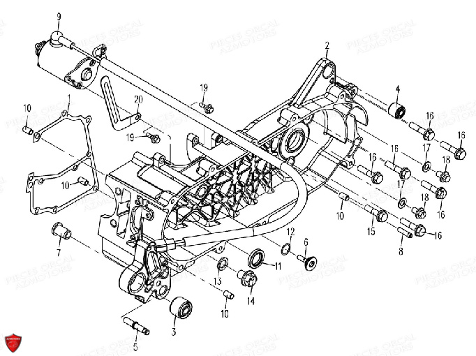 CARTER GAUCHE pour ISCA 125 4T E5 2022