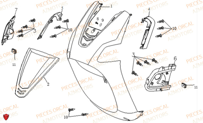 FACE AVANT pour ISCA 125 4T E5 2022