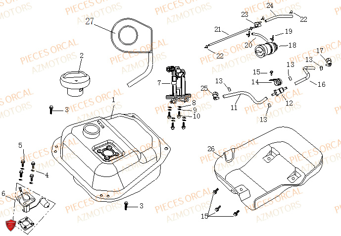 RESERVOIR_CARBURANT ORCAL Pièces ORCAL ISCA 125 NEW Euro5 (2022)