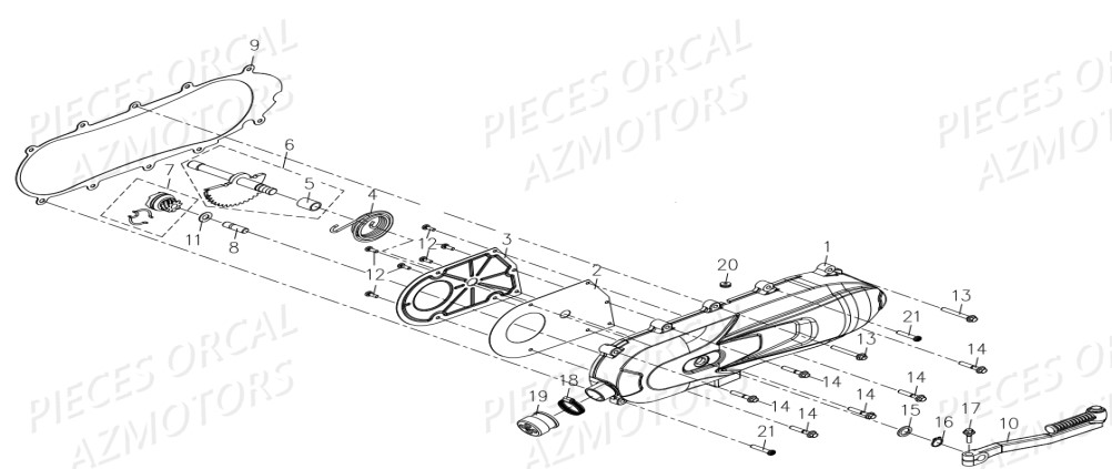 Couvercle Carter Gauche ORCAL Pièces Orcal ISCA 50cc 4T Euro4
