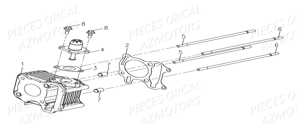 Cylindre Tendeur ORCAL Pièces Orcal ISCA 50cc 4T Euro4