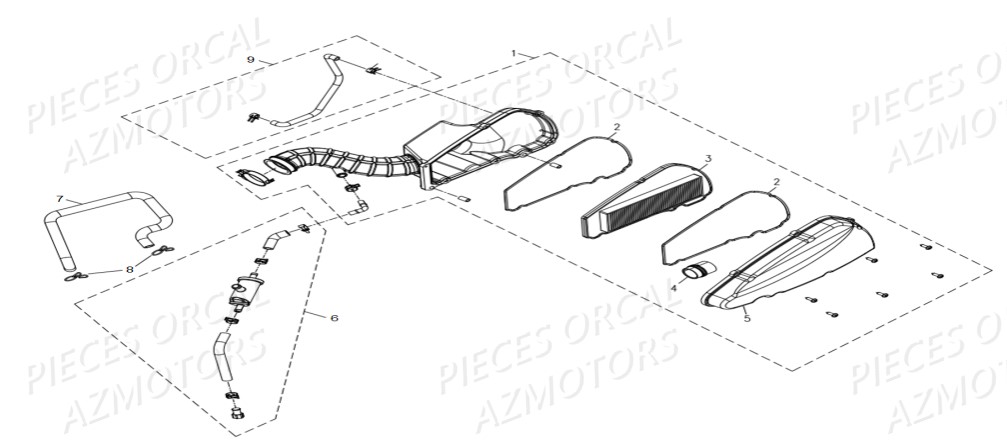 Filtre A Air ORCAL Pièces Orcal ISCA 50cc 4T Euro4