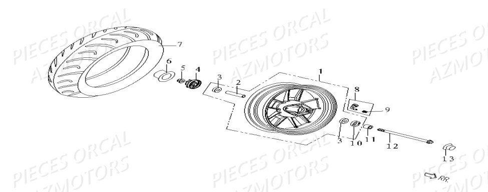 Roue Avant ORCAL Pièces Orcal ISCA 50cc 4T Euro4