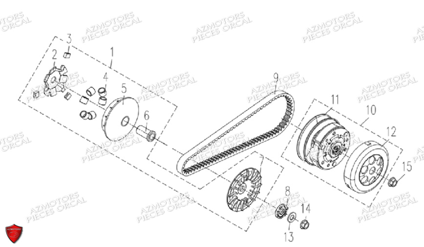 Courroie Variateur ORCAL Pièces ORCAL ISCA 50 12" Euro5