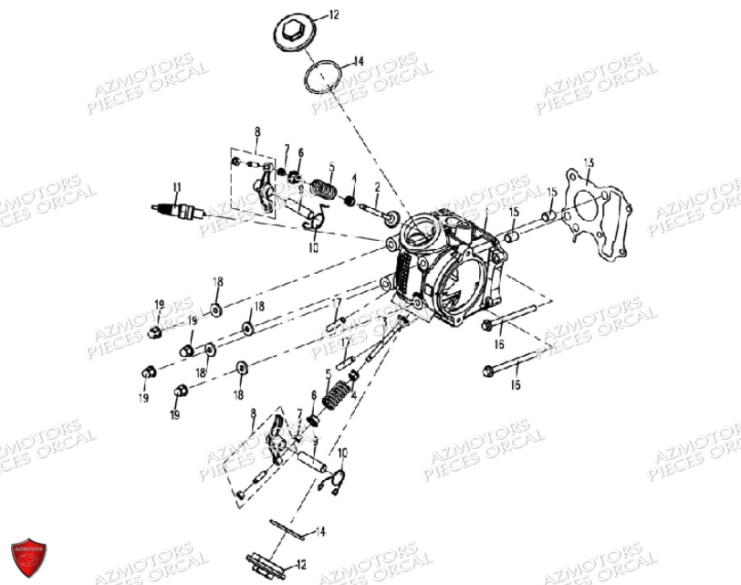Culasse ORCAL Pièces ORCAL ISCA 50 12" Euro5