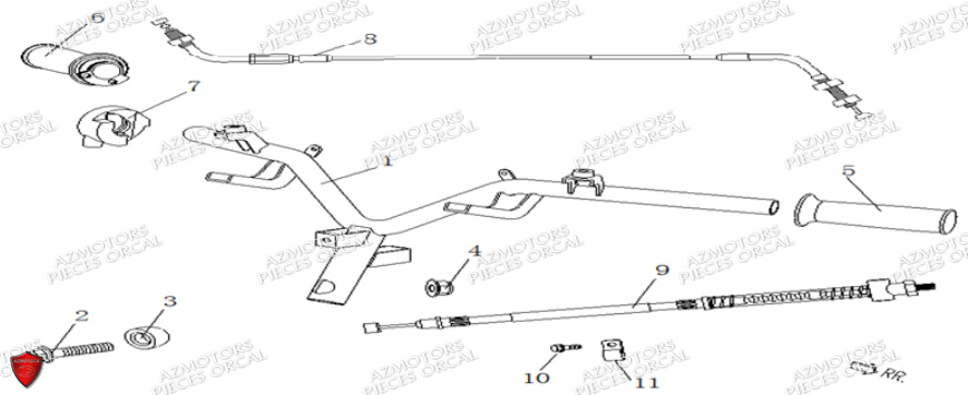 Guidon ORCAL Pièces ORCAL ISCA 50 12" Euro5