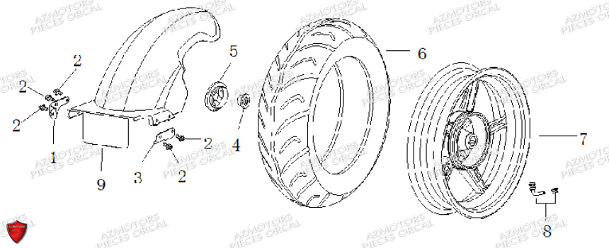 Jante Arriere ORCAL Pièces ORCAL ISCA 50 12" Euro5