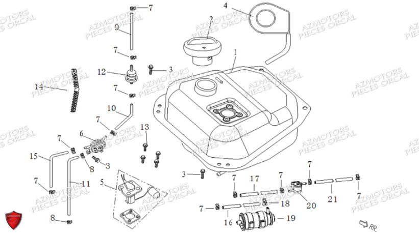 RESERVOIR_DE_CARBURANT ORCAL Pièces ORCAL ISCA 50 12 Pouces Euro5