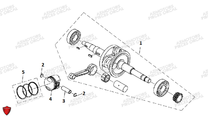 Vilebrequin ORCAL Pièces ORCAL ISCA 50 12" Euro5