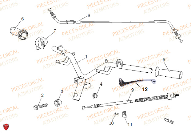 Guidon ORCAL Pièces ORCAL ISCA 50 NEW 12" Euro5 (2022)
