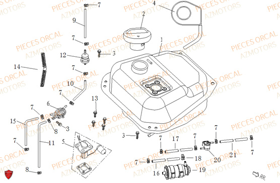 RESERVOIR_CARBURANT ORCAL Pièces ORCAL ISCA 50 (VERSION 2) 12 Pouces Euro5 2022