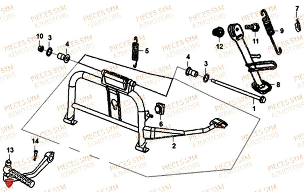 Bequille SYM Pièces JET-14 50 - XC05W1-EU (2018-2020)