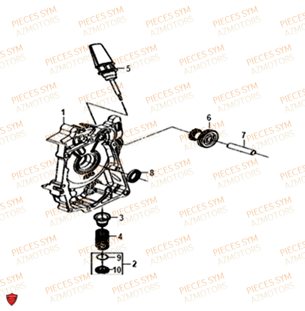 Carter Droit SYM Pièces JET-14 50 - XC05W1-EU (2018-2020)