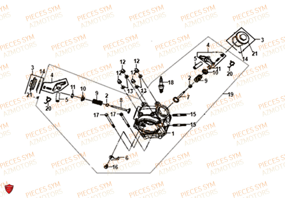 Culasse SYM Pièces JET-14 50 - XC05W1-EU (2018-2020)