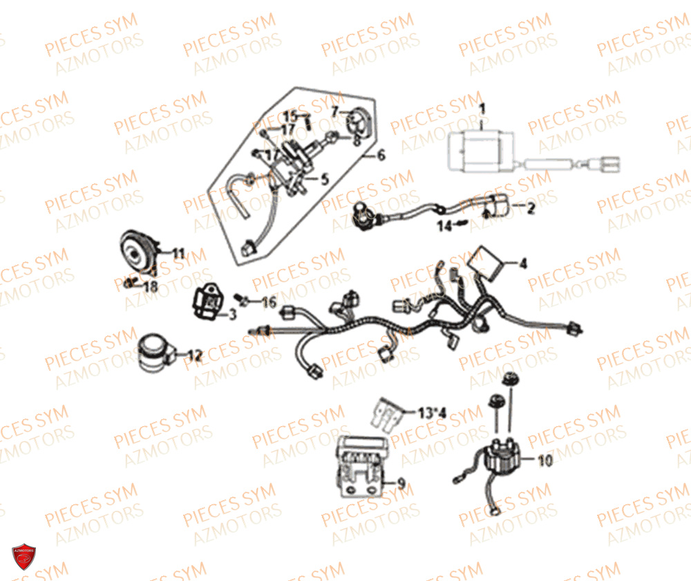 Equipement Electrique SYM Pièces JET-14 50 - XC05W1-EU (2018-2020)