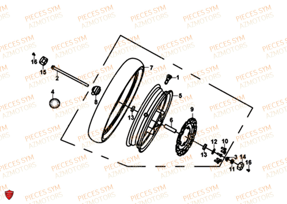 Roue Avant SYM Pièces JET-14 50 - XC05W1-EU (2018-2020)