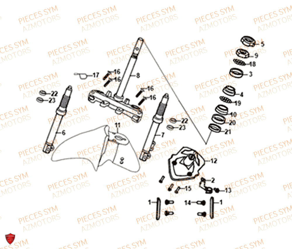 Te De Fourche SYM Pièces JET-14 50 - XC05W1-EU (2018-2020)