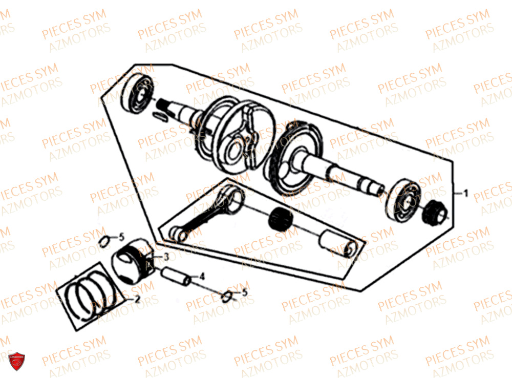 Vilebrequin SYM Pièces JET-14 50 - XC05W1-EU (2018-2020)