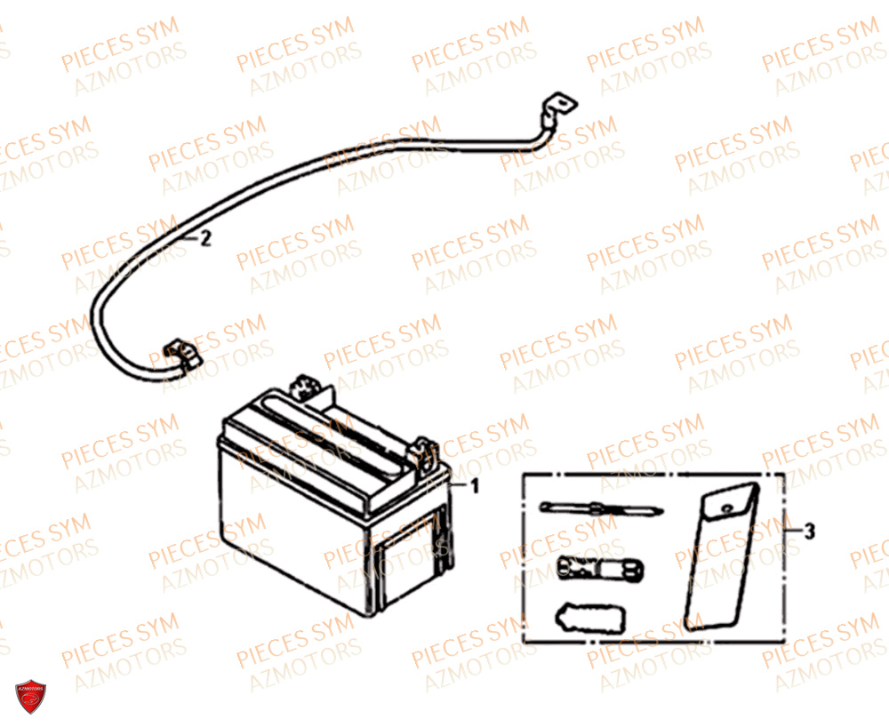 Batterie SYM Pièces JET-4 50 - AD05W8-EU (2018)
