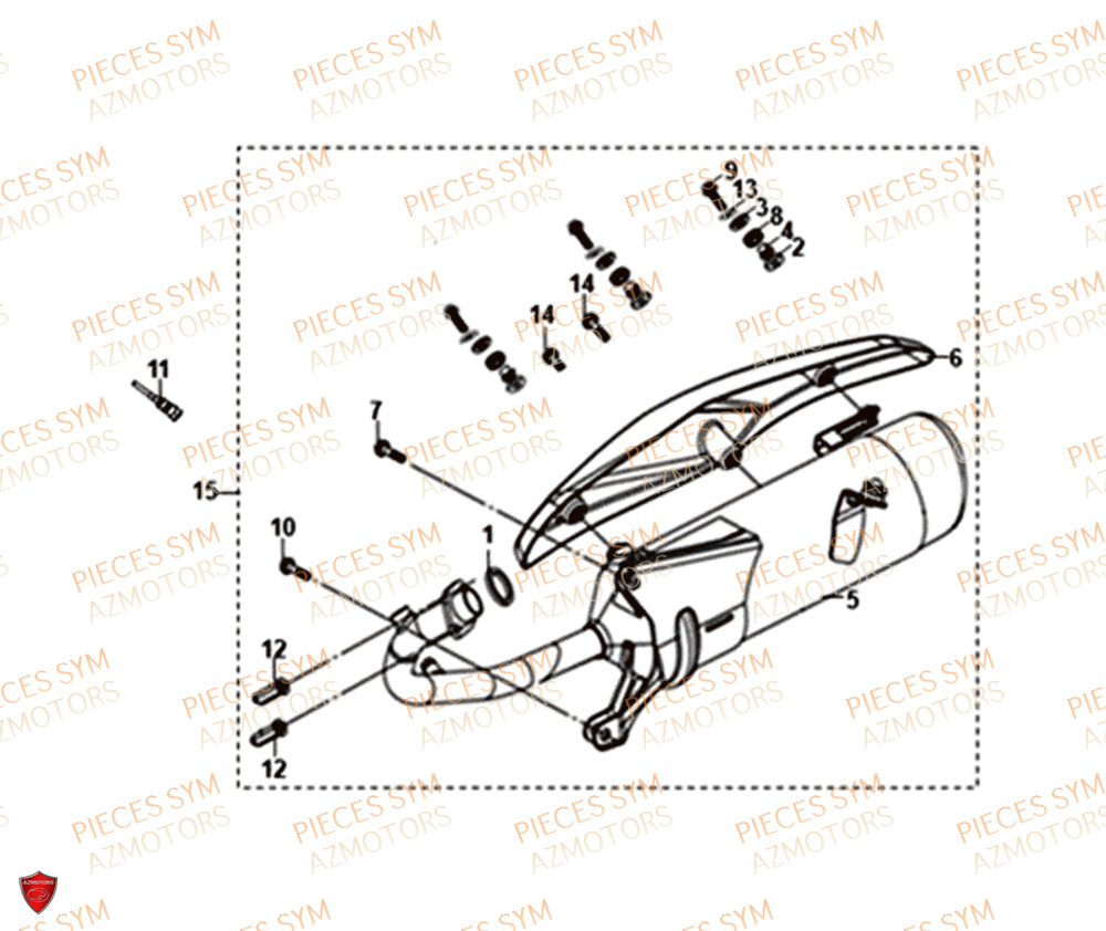 Echappement SYM Pièces JET-4 50 - AD05W8-EU (2018)