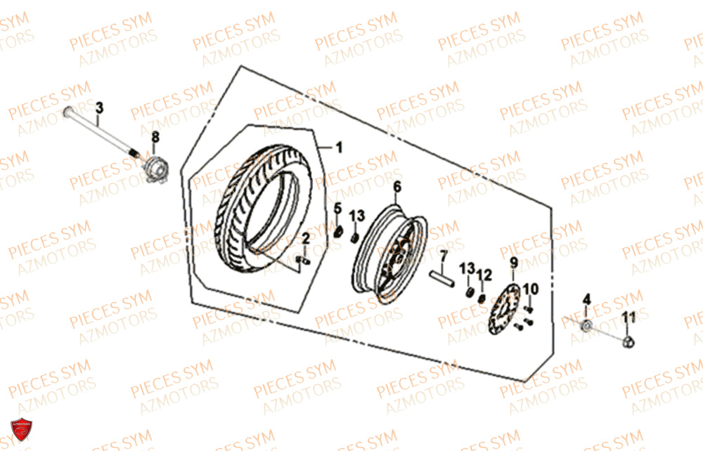 Roue Avant SYM Pièces JET-4 50 - AD05W8-EU (2018)