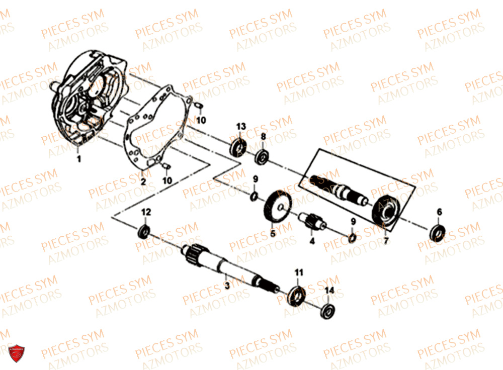 Transmission SYM Pièces JET-4 50 - AD05W8-EU (2018)