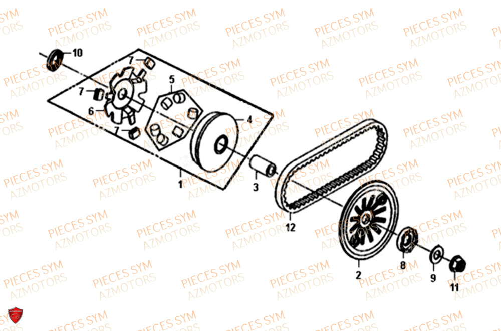 Variateur SYM Pièces JET-4 50 - AD05W8-EU (2018)