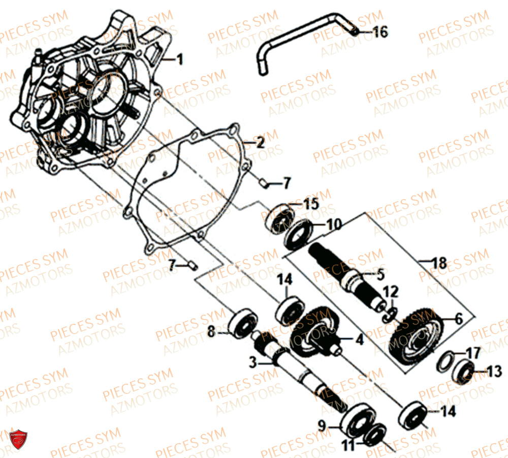 Carter Transmission SYM Pièces JET 14 125 XB1 EURO 4 - XC12WW-EU (2017-2020)