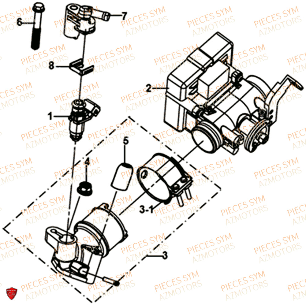 Injecteur Admission SYM Pièces JET 14 125 XB1 EURO 4 - XC12WW-EU (2017-2020)