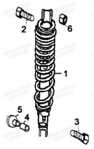 Amortisseurs Arriere AZMOTORS Pièces Quad JOBBER 300 4x2/4x4