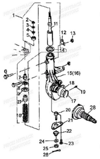 Amortisseurs Avant HYTRACK Pièces Quad JOBBER 300 4x2/4x4