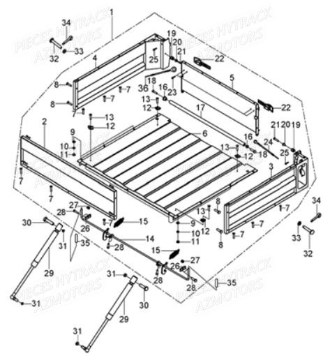 Benne Ancienne Version AZMOTORS Pièces Quad JOBBER 300 4x2/4x4